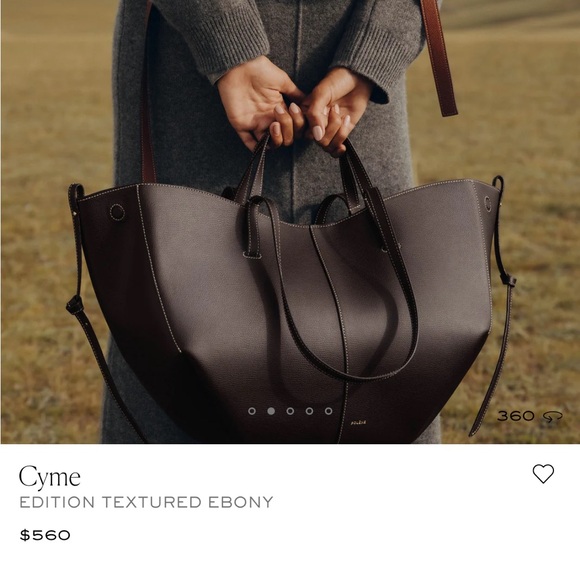 Polene Handbags - Poléne Ebony Structured Tote with White Stitching